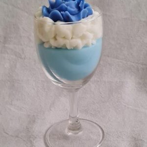 Blue Rose Dessert Candle