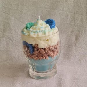 Blue Trifle Dessert Candle